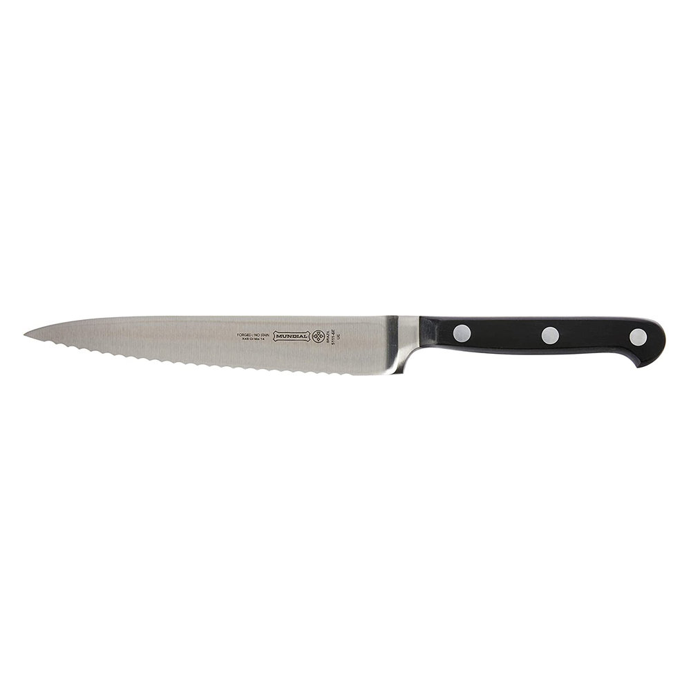 15cm Serrated Utility Knife Black Mundial