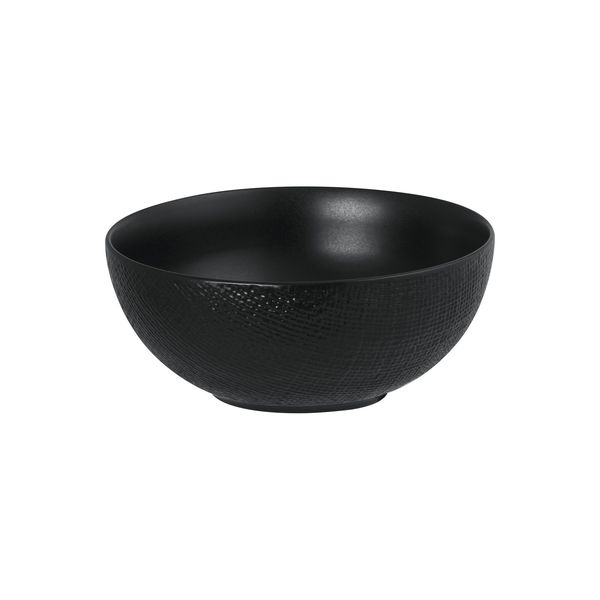 185mm Black Linen Round Bowl Luzerne