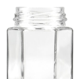 110ml Hexagonal Glass Jar With Black Lid